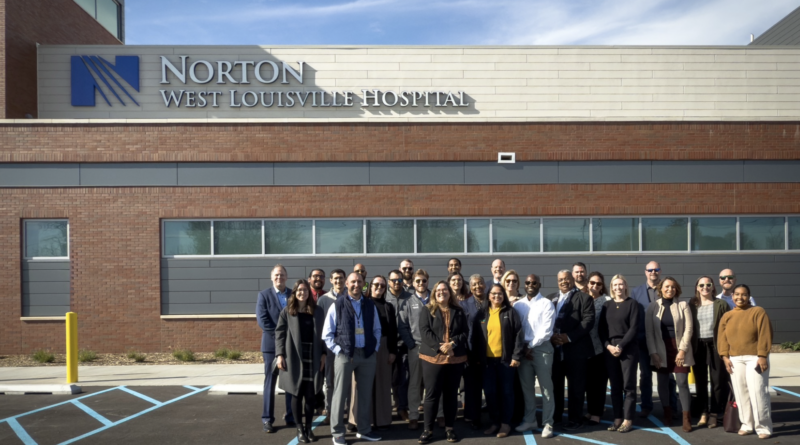 Photo of stakeholders outside of the Norton West Louisville Hospital